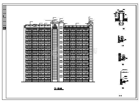 土木工程毕业设计7900平方米11层剪力墙单身公寓建筑施工cad图含